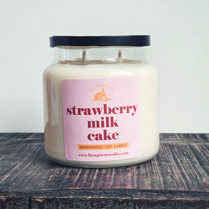 Strawberry Milk Cake Scented Candle - Large Apothecary Jar