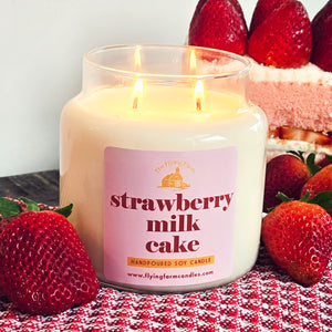 Strawberry Milk Cake Scented Candle - Large Apothecary Jar